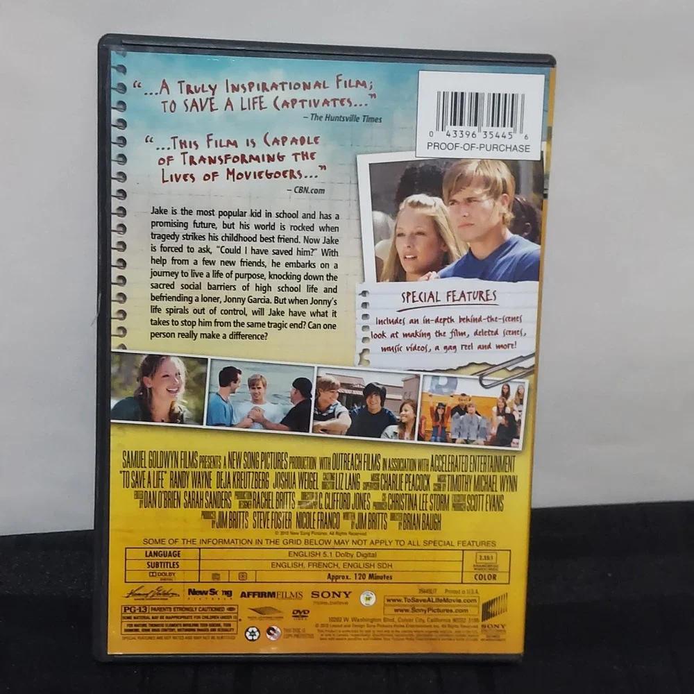 To Save A Life,‎ DVD, 2010, Christian Drama Film
